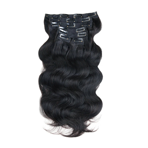 Lakihair  Clip Ins 9A Brazilian Virgin Hair Body Wave Hair Extension