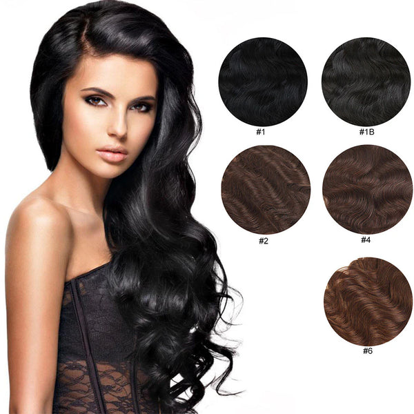 Lakihair  Clip Ins 9A Brazilian Virgin Hair Body Wave Hair Extension